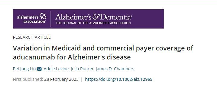 New CEVR publication: Variation in Medicaid and commercial payer coverage of aducanumab for Alzheimer's disease